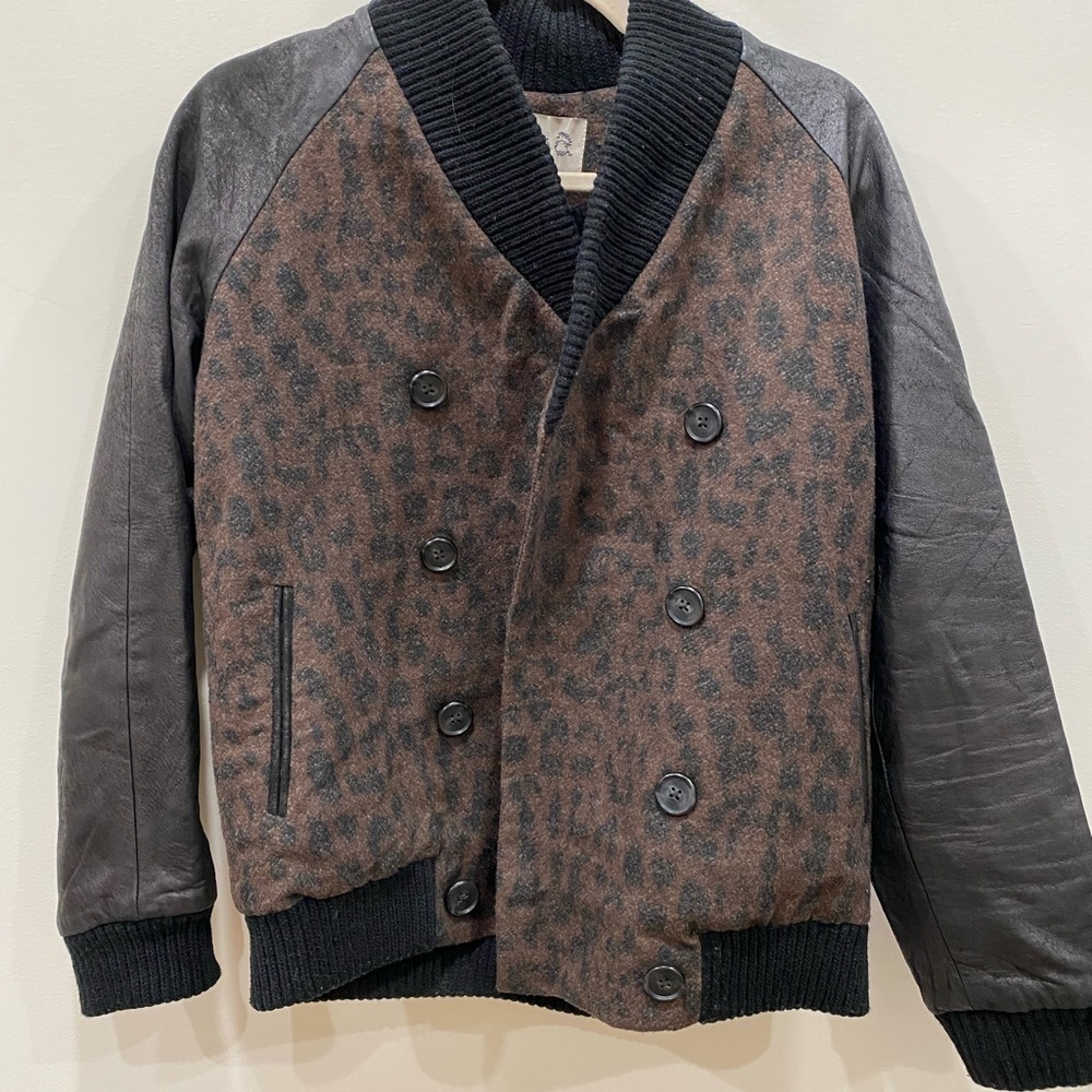 Sea New York / leopard leather bomber jacket